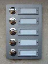 Edelstahl Klingel Klingelplatte Türklingel 5-reihig Ausstellungsstück