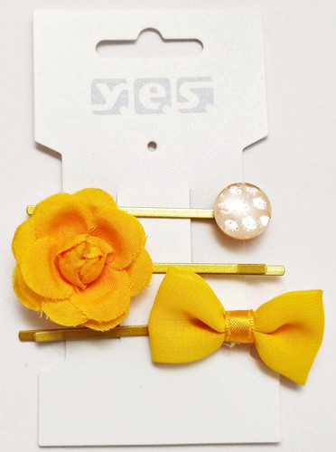 Haarklammern gold orange - 3x, -gold,