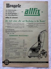 MENGELE Feldhäcksler Allfix Prospekt von 1958, ORIGINAL