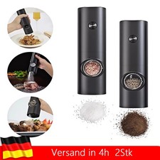 2er Design Elektrische Pfeffermühle Profi Salz USB Aufladbar Gewürzmühle mit LED