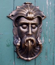 TÜRKLOPFER GREENMAN ANTIK STIL GUSSEISEN GRÜNER MANN GARTEN LANDHAUSSTIL NEU