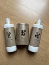 Blondierung Set Blond Me Schwarzkopf Blondierpulver Oxidant 6% 2%