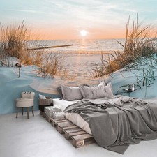STRAND MEER NORDSEE Vlies Fototapete Dünen Sonne TAPETE XXL Landschaft 1337