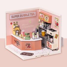 Rolife Puppenhaus Bausatz mit LED 1:24 Double Joy Bubble Tea Kinder Geschenke