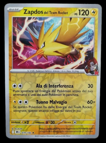 Zapdos team rocket - rocket, #070/182
