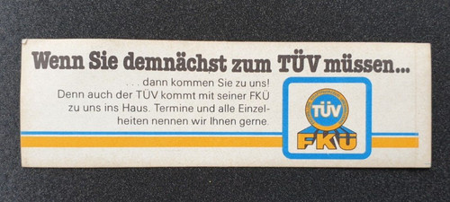 Aufkleber tüv fkü 9 5 - -fkÜ",, x
