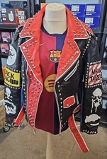 Herren Silber Nieten Punk Biker Jacke - Punk Lederjacke - Gothic