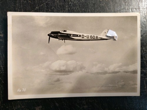 Postkarte flugzeug he70 - flugzeug,