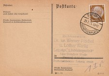 DR, Postkarte Hindenburg mit Stpl. Zwickau "Schützenplatz" 1934