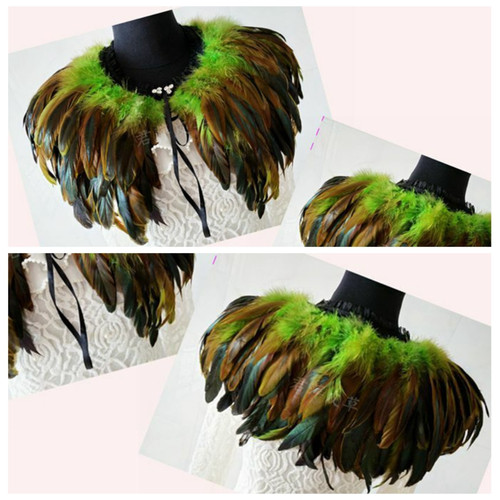 Schwarze feder handmade kragen - schwarze,