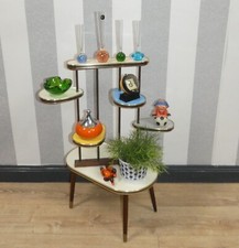 Blumenbank 50er Jahre Etagere bunt Messing Blumenhocker retro Deko Original