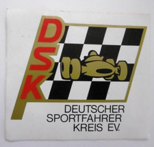 Werbe-Aufkleber DSK Deutscher Sportfahrer Kreis e.V. Rennwagen F1 17x15 cm 80er