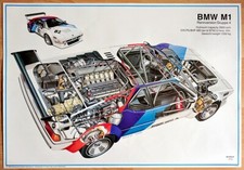 org. Plakat Poster "BMW M1 " 460 Fahrzeuge insgesamt nur wenige Rennversion 1979