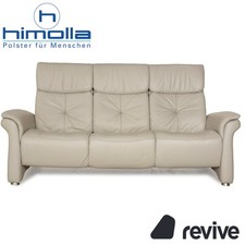 Himolla Cumuly Leder Dreisitzer Beige Hellgrau Sofa Couch