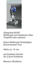 Glaspokal weltkugel 13cm auf - glaspokal,