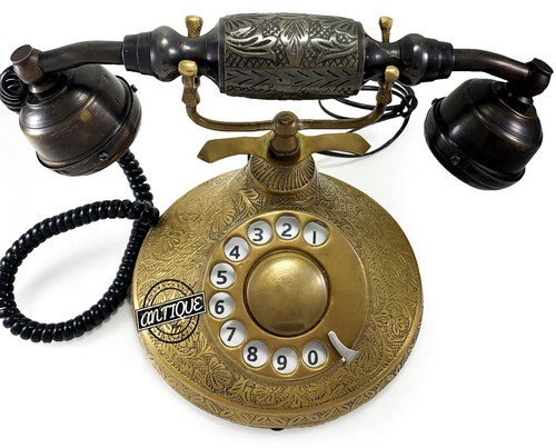 Antik telefon messing - antik,