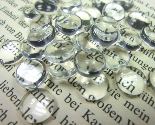 Glas cabochons 12mm - glas, klar