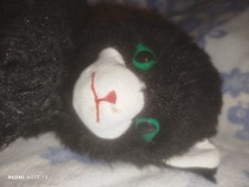 DDR Plüschtier Plüschkatze  37 cm, grüne Augen 
