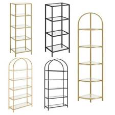 Bücherregal Standregal Küchenregal Badregal gehärtetes Glas goldfarben Küche