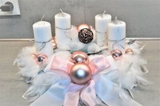Adventskranz weiß rosa cm - weiß,