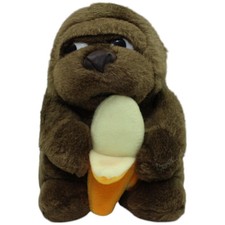 Vintage Embrace Asia Gorilla mit Banane, sitzend Kuscheltier 15cm Gebraucht Gori