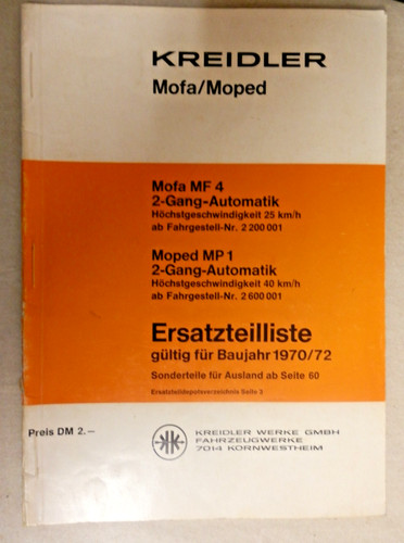 Kreidler moped mofa mp - mofa, mf