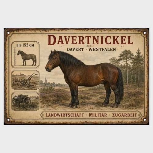 Blechschild davertnickel pferd - blechschild,