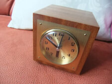 WÜRFELUHR KAMINUHR WEIMAR QUARTZ DDR HOLZ MESSING jede Seite ist 12 x 12 cm