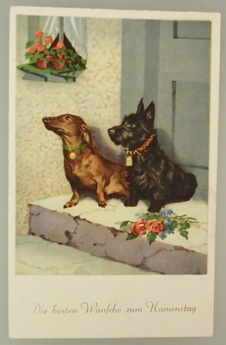Kunst postkarte thema - kunst, hunde