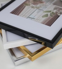 New Lifestyle Kunststoff Bilderrahmen mit Passepartout & Klarglas Hoch- & Querfo