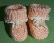  Babyschuhe aus  Wolle Angora Handgestrickt