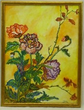 (B1135) Aquarell "Stillleben mit Blumenpflanze " Otto Handrich