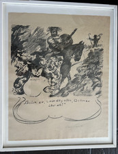 LOVIS CORINTH >Götz zu Pferd< HAND-SIGNIERT, orig.Lithographie, 38x45, Rahmen