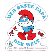 Schlümpfe Design Mit Spruch Der Beste Papa Der Welt Aufkleber Sticker