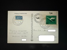 Postkarte 5.6.55 BRD Mi.Nr. 206 II + Notopfer Berlin Marke Flughafen Frankfurt