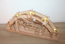 Erzgebirge Schwibbogen, Original Straco Weihnachtsbogen für 5 Teelichter, in OVP