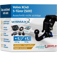 ANHÄNGERKUPPLUNG vert. abnehmbar passt für Volvo XC40 ab 18 +13pol E-Satz JAEGER