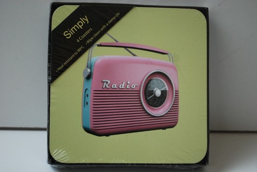Retro radio untersetzer 4er - retro,