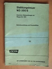 FAHR Betriebsanleitung Teileliste Stalldungstreuer Vielzweckwagen WZ 350 S 1967