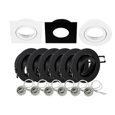 LED Einbaustrahler Rahmen GU10 Fassung 6 Pack Set 230V Rund Einbauleuchte EDO