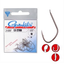 Gamakatsu LS-2210B Hooks Bronze | 25 Stk. super scharfe Einzel Haken #6 bis #20