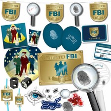 DETEKTIV + KRIMIDINER - Geschirr Deko Kindergeburtstag Kinder Geburtstag Party 