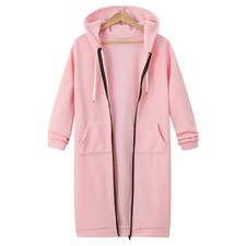 Damen Sweat Jacke Kapuze Übergangsjacke Hoodie Mantel lange Kapuzenjacke Mode