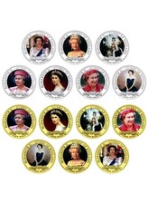 14pcs/set Queen Elizabeth II Gold Und Silber Münzen Gedenkmünze Sammlungen