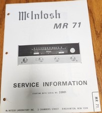 McIntosh MR71 Tuner Service
