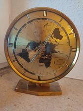Weltzeituhr Kundo Tischuhr Messing 25 cm, 1,9 kg Vitage