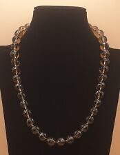 Facettierte Rauchquarz Kette von "HVE" Schließe 925 Silber 50cm - 98 Gramm