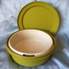 Tupperware Siebservierer Schüssel Retro beige klein Thermo-Duo grün sieb schale