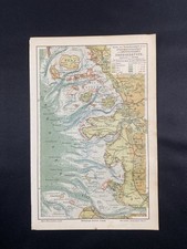 antike historische Landkarte: Nordseeküste um 1900