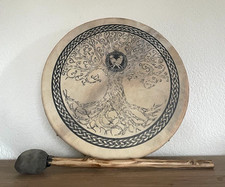 B-Ware Terre Schamanentrommel Tree of life Ziege bedruckt rund 40cm Baum des Leb